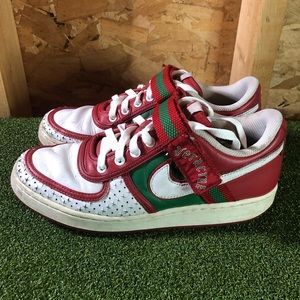 red green sneakers